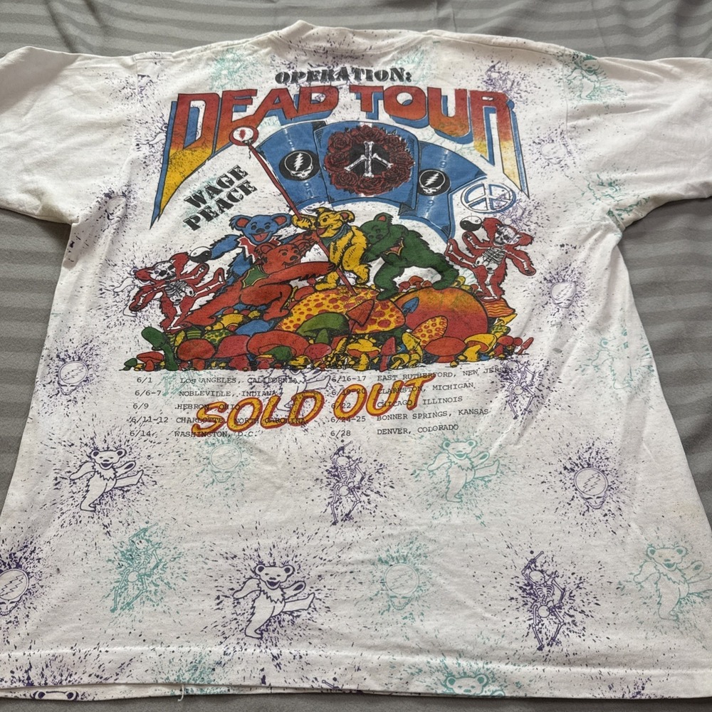 Vintage 1991 Grateful Dead Without A Net Operation Dead Tour shirt Size XL 23x26 - Picture 12 of 16